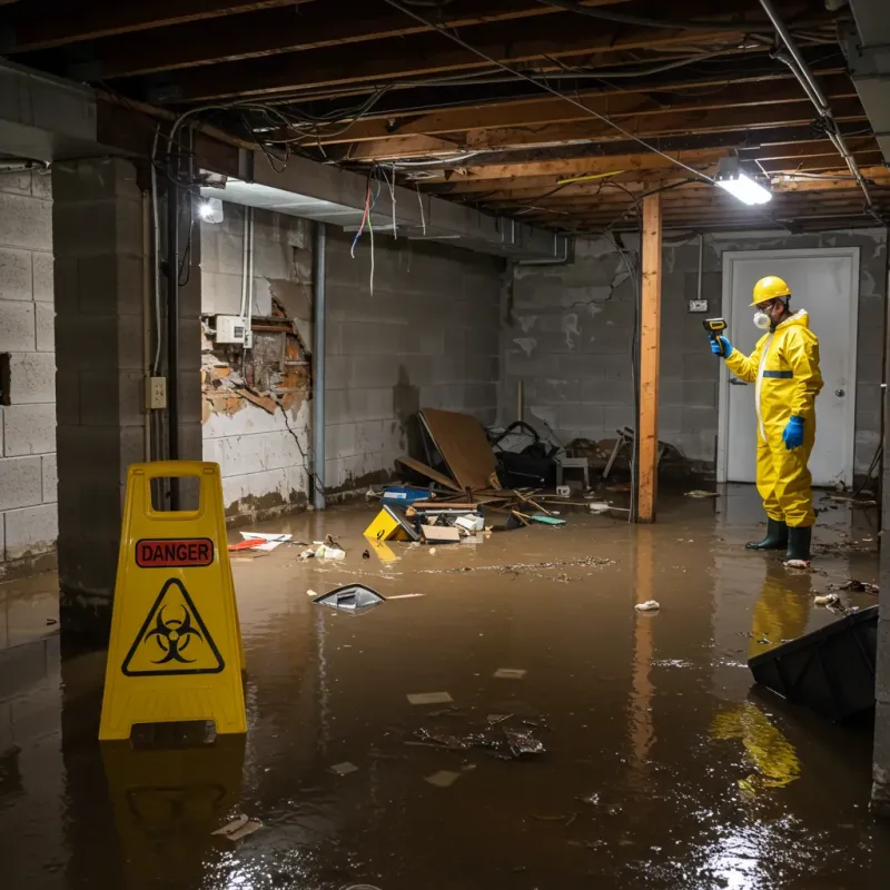 Flooded Basement Electrical Hazard in Morrisville, NC Property